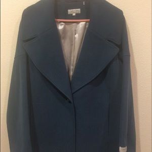 Teal winter coat by Calvin Klein.